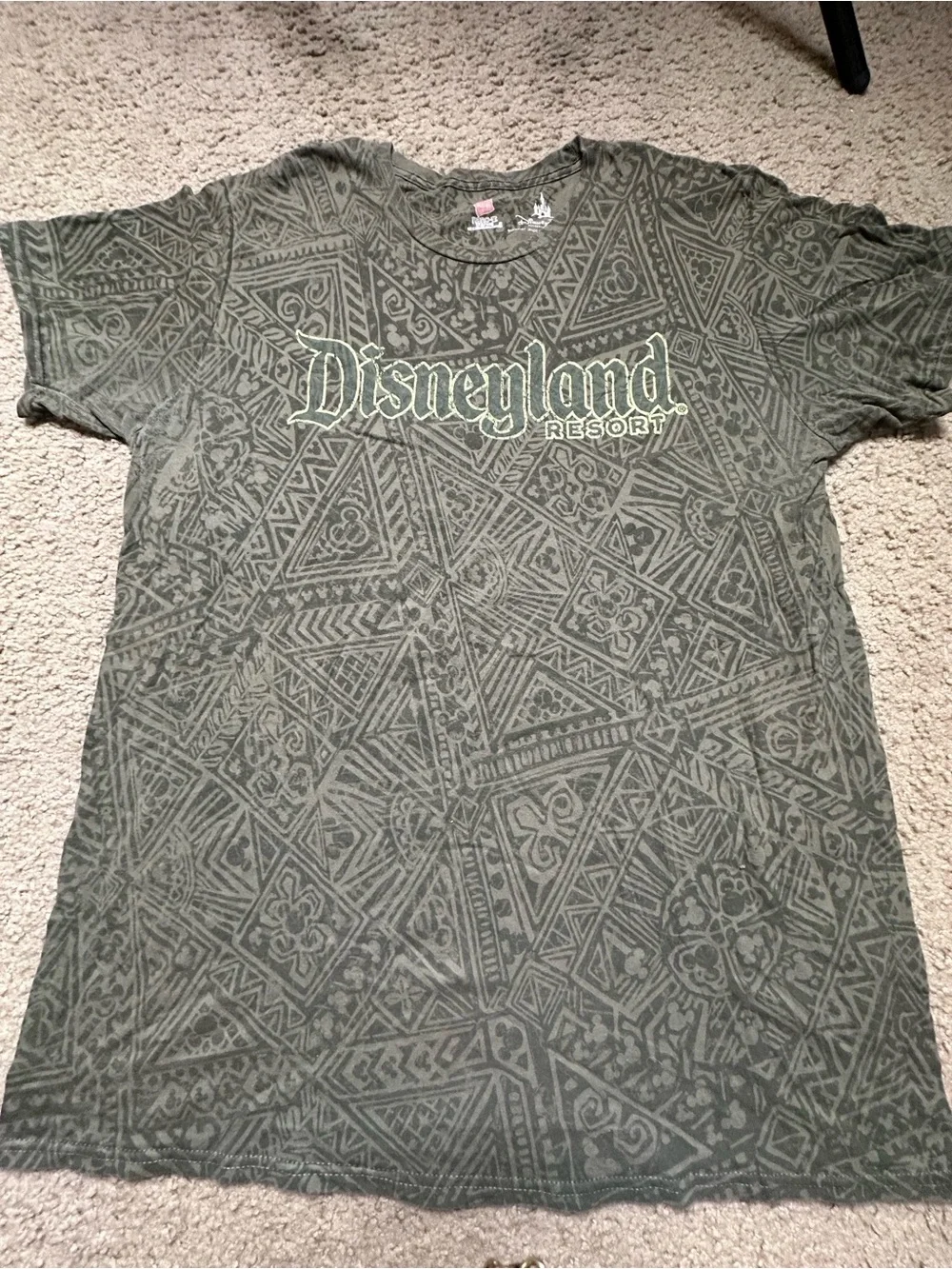 DISNEYLAND Resort Tee Shirt Disney Parks Extra-Large Olive Green Graphic Tee